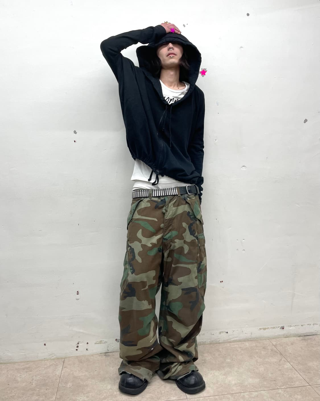 String Big Hoodie Black Hoodie Zip-Up 상품이미지8