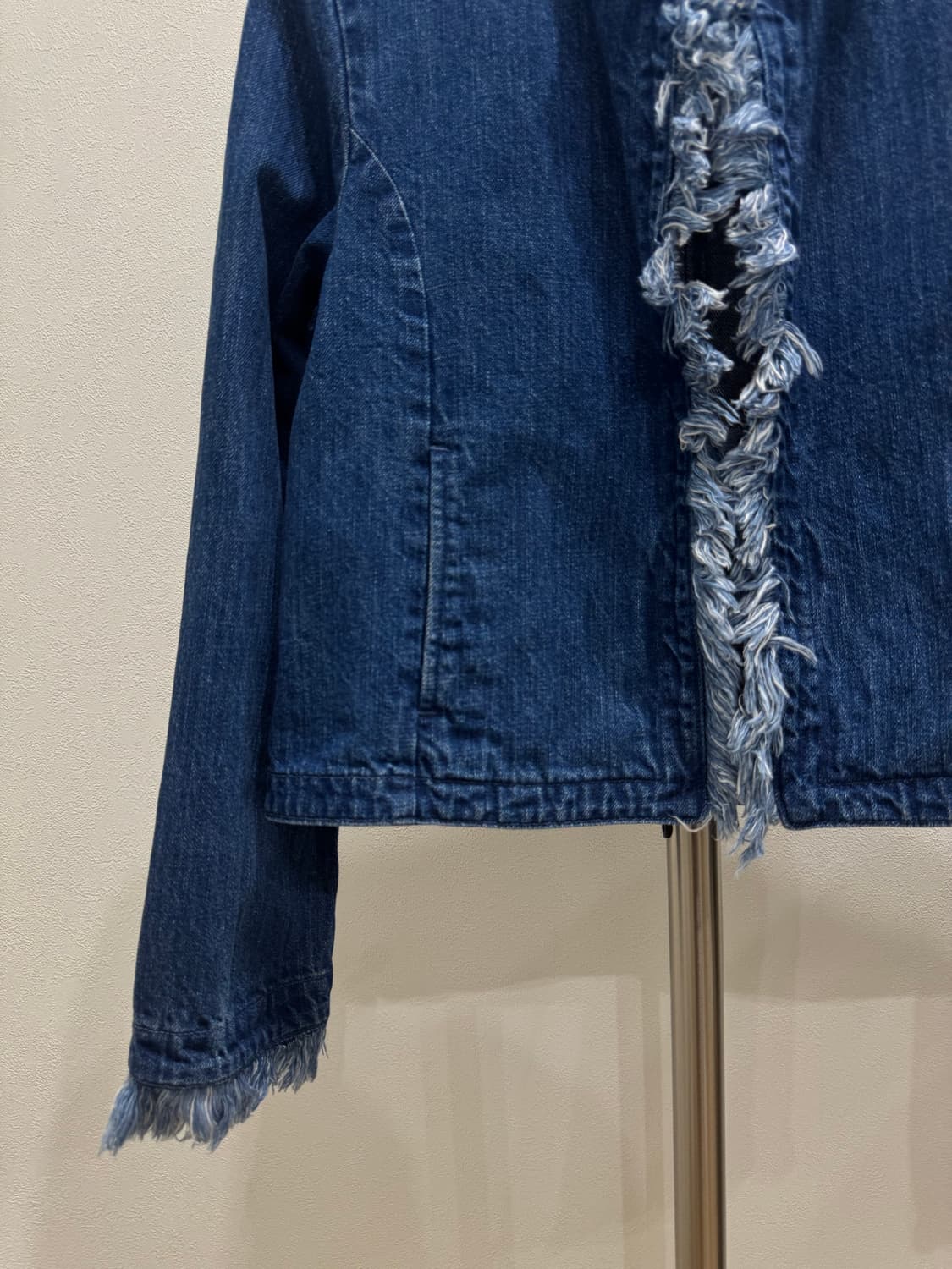 캐피탈 오픈 카라 데님 크롭 자켓 상품이미지2