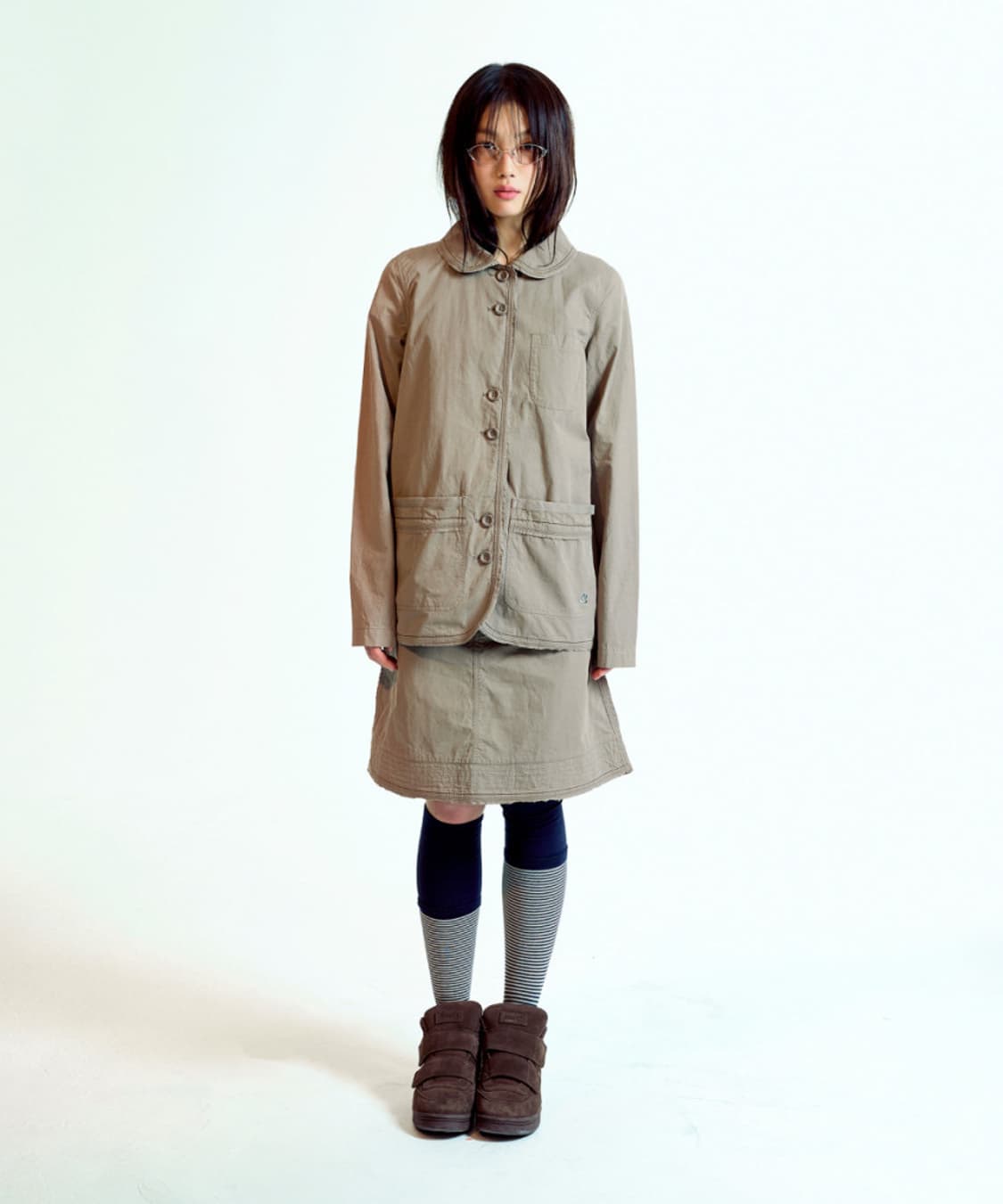 Coyseio raw edge cotton jacket ash brown 상품이미지3