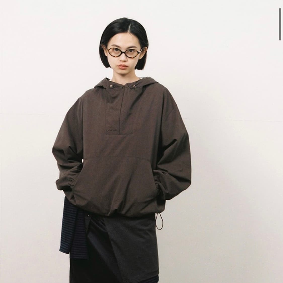 오헤시오 후드 아노락 바람막이 브라운 상품이미지1