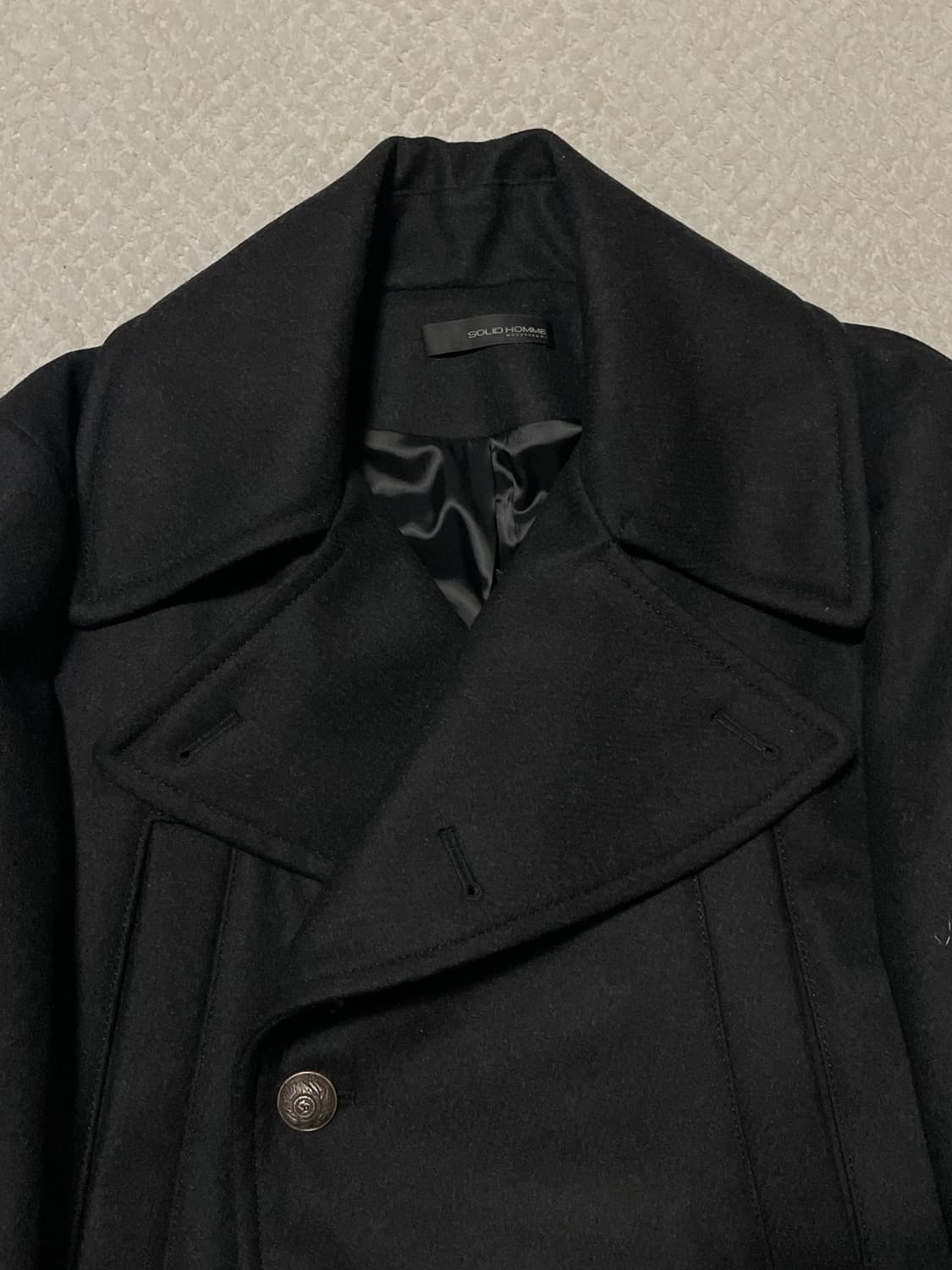 SOLID HOMME 솔리드 옴므 웨스턴 무드 싱글 울 코트 블랙 상품이미지6