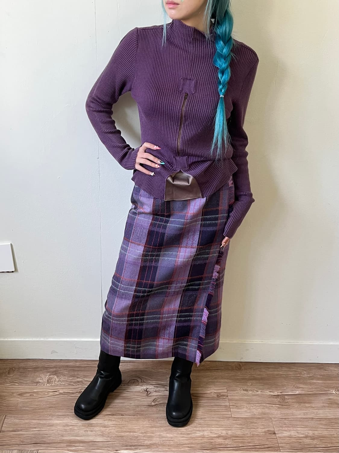 Aylesbury 체크 랩스커트 상품이미지6