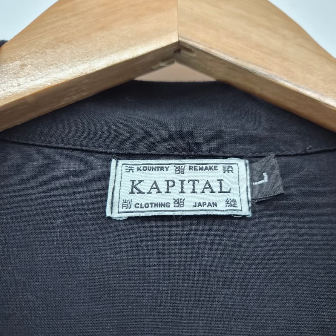 캐피탈 포켓 반팔 셔츠 블랙 남성 L 상품이미지3