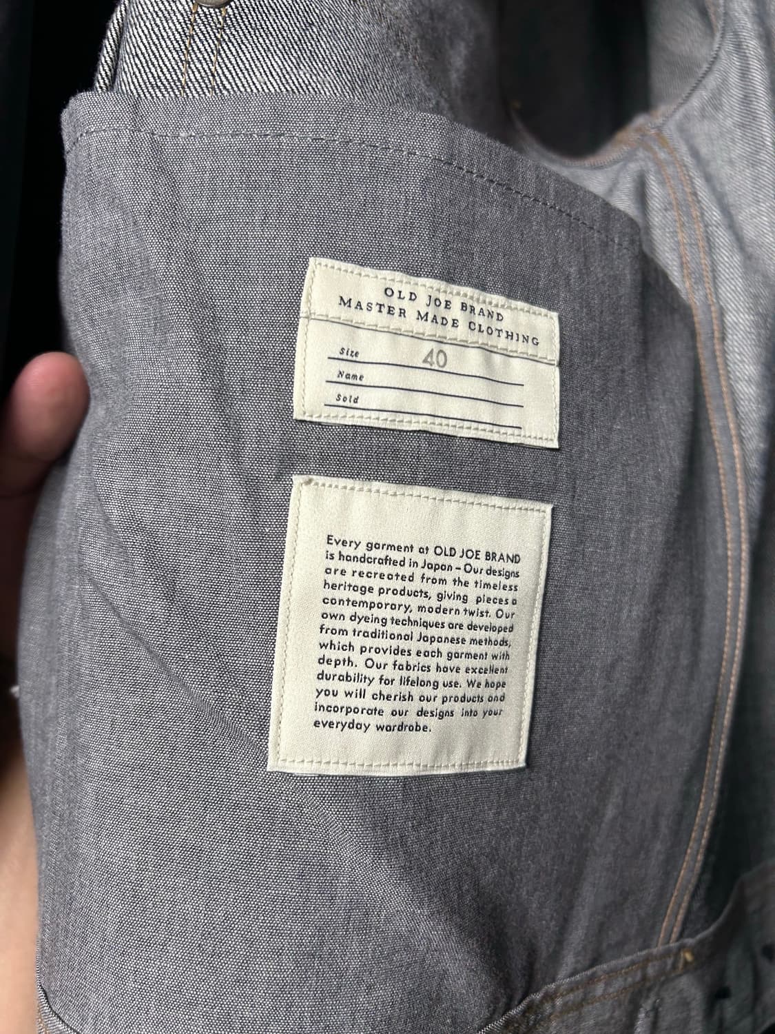 올드조 LOWER FLAP POCKET JEAN 자켓 40 상품이미지3