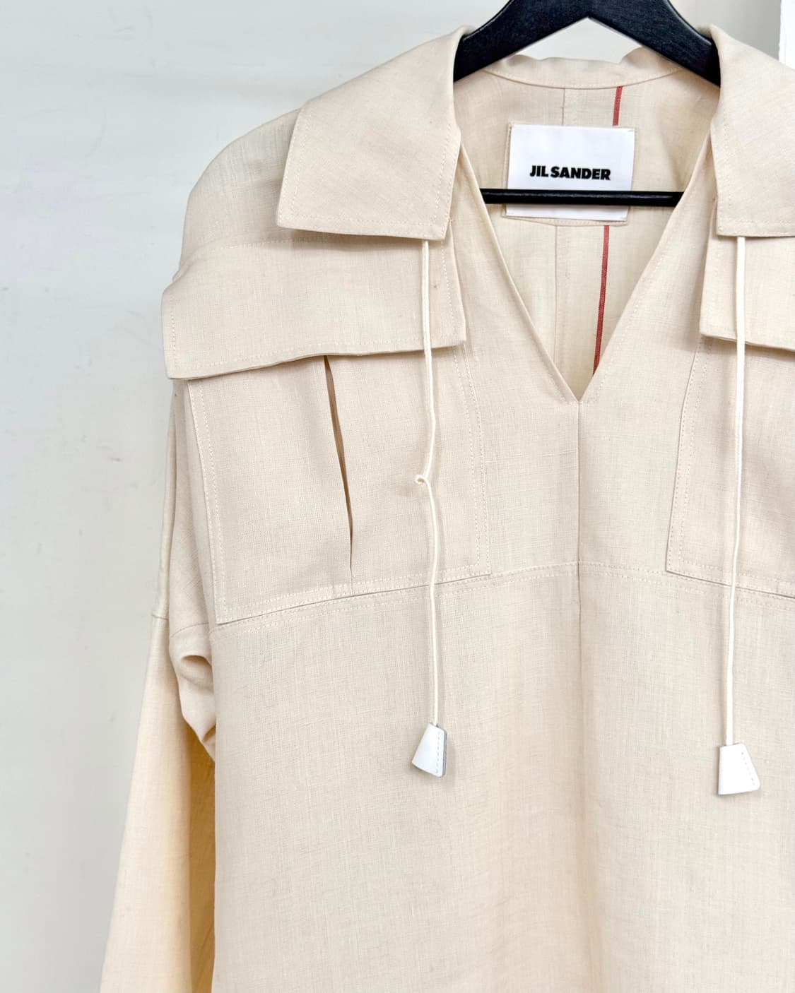 질 샌더 베이지 리넨 스트링 셔츠 상품이미지3