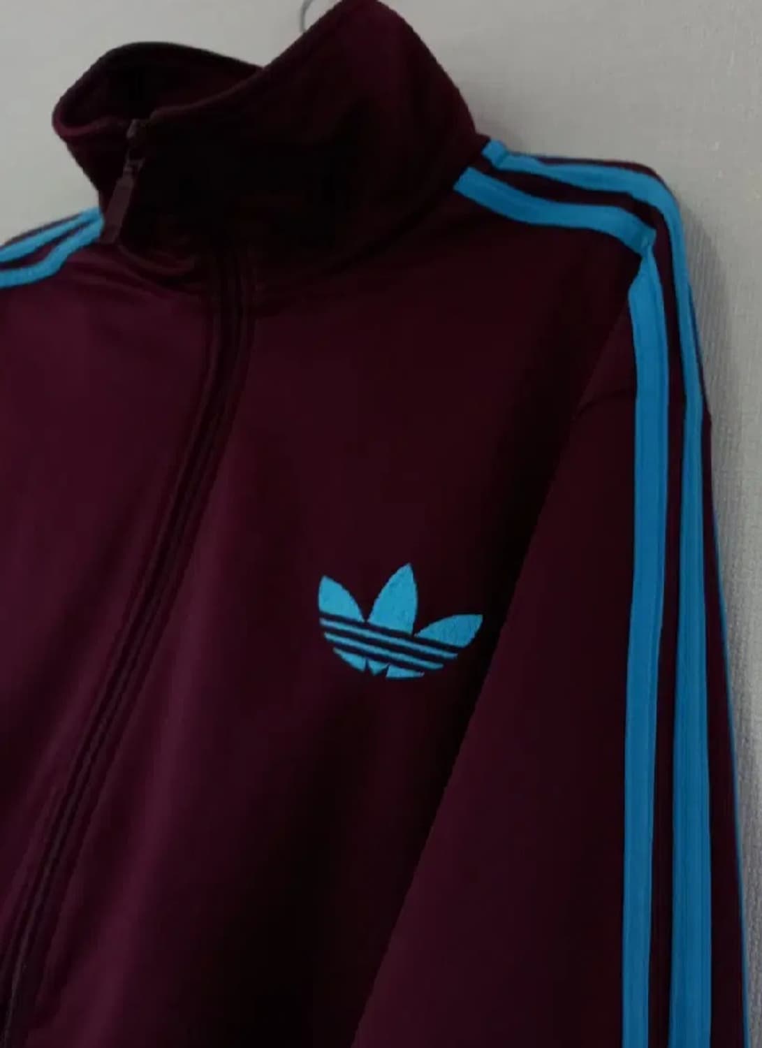 아디다스 파이어버드 마룬 스카이블루 버건디 트랙탑 저지 져지집업 90/S 상품이미지2
