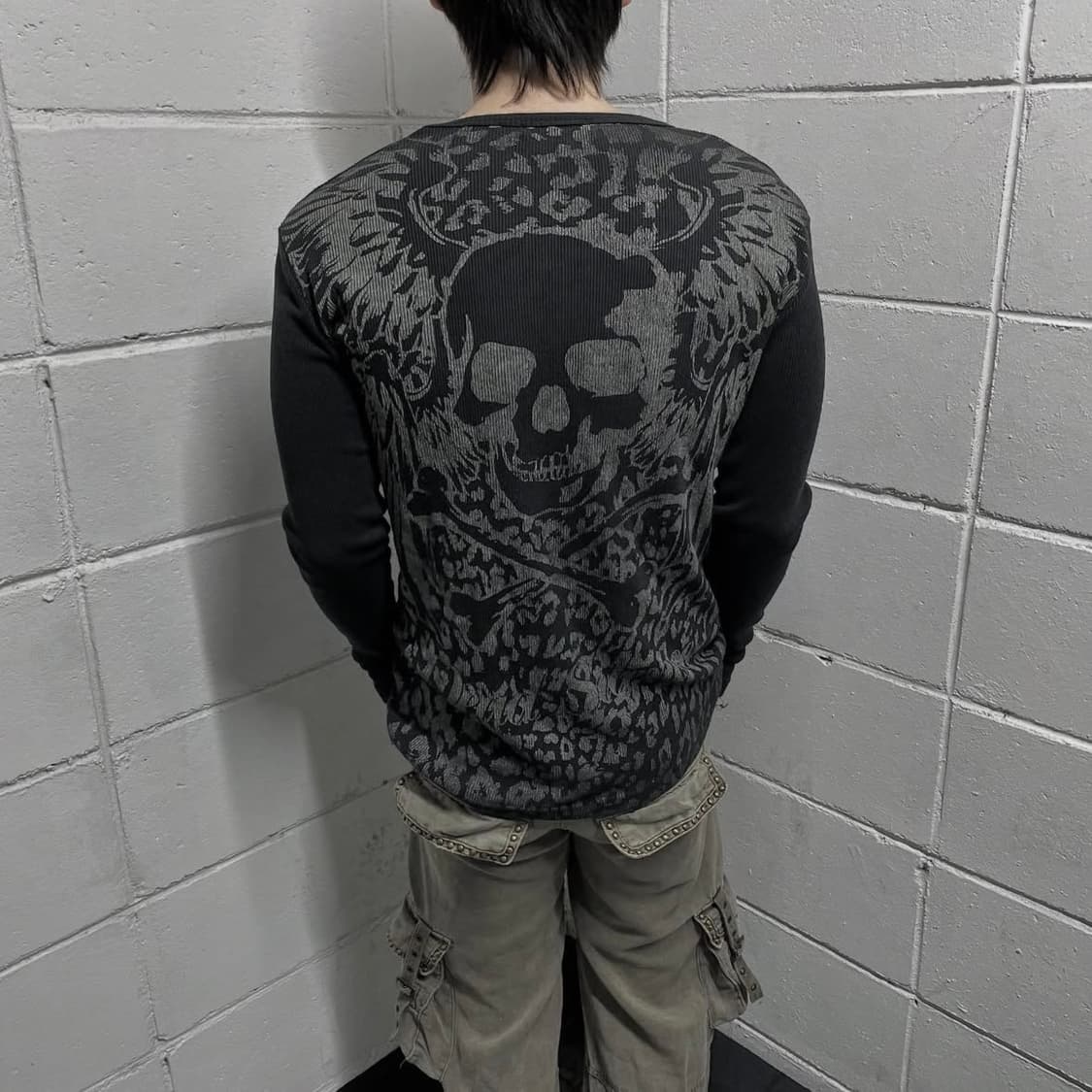 Dead silence glitter printing skull long 상품이미지3
