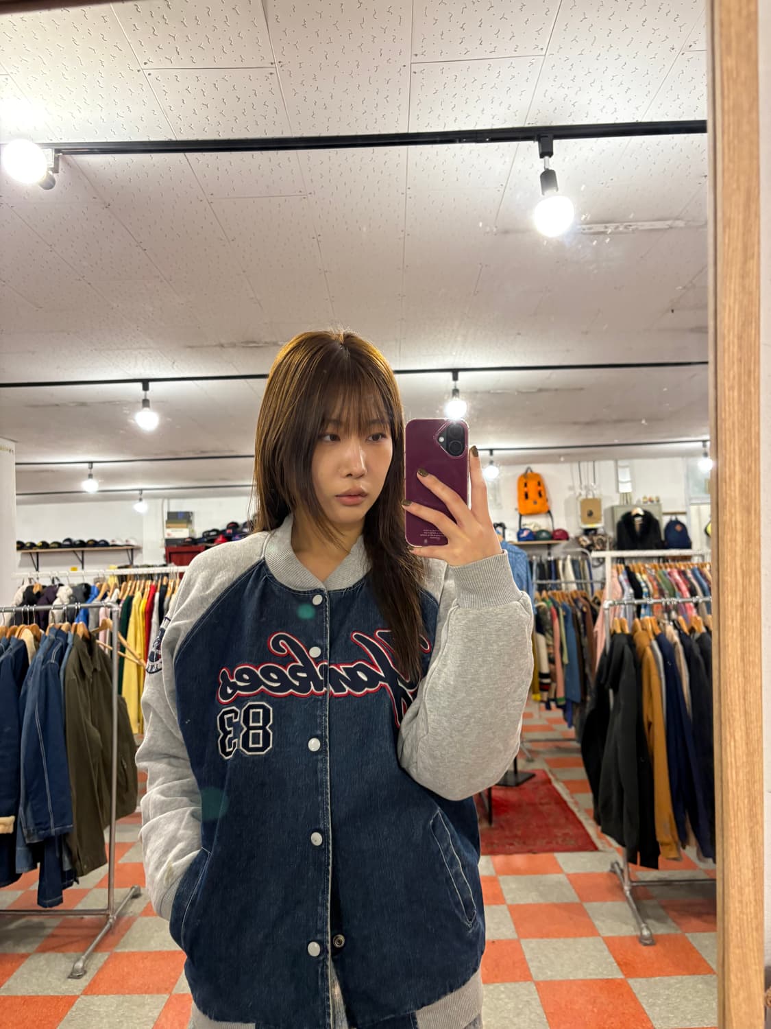 데님 바시티자켓 상품이미지2