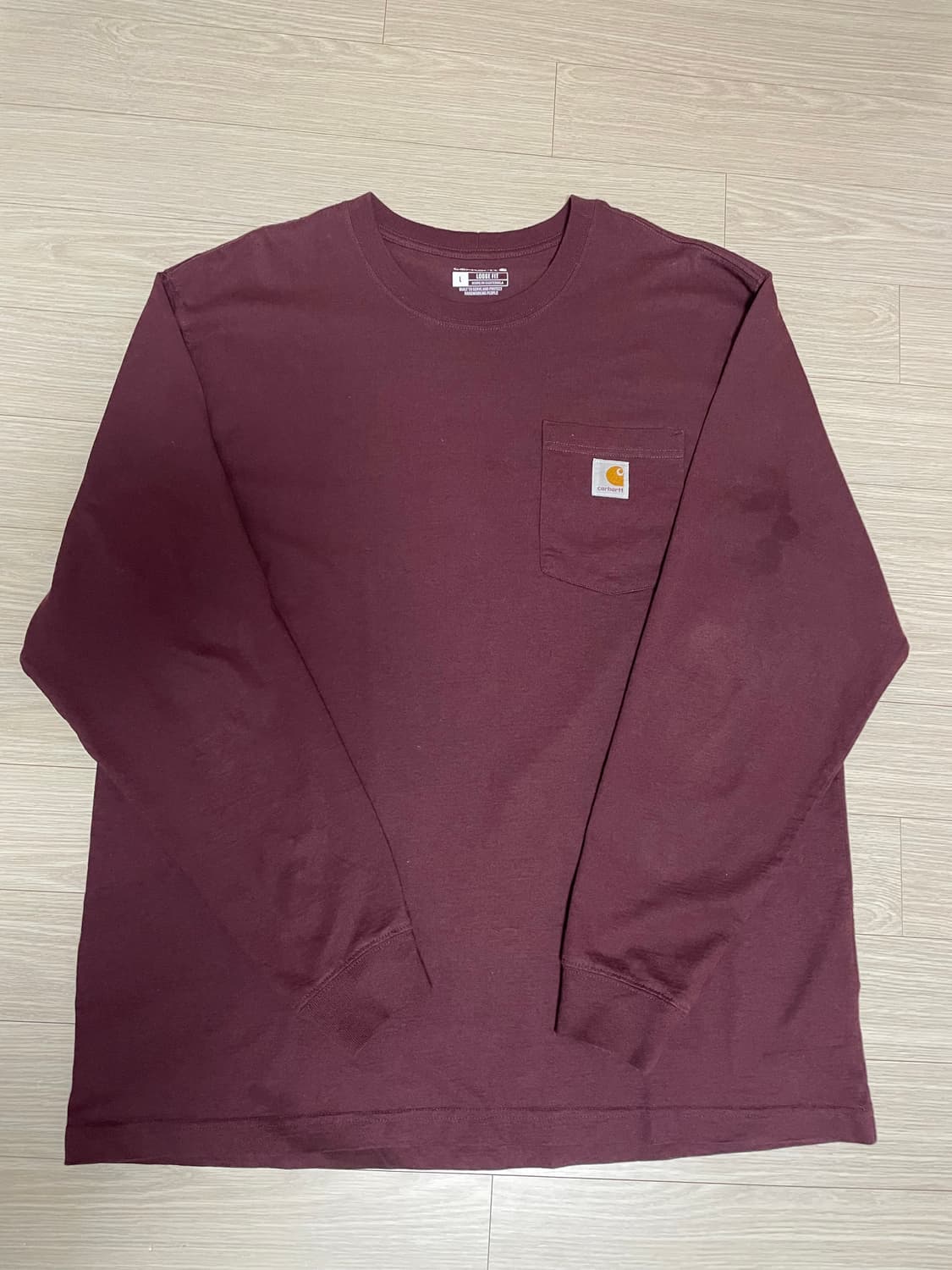 칼하트 루즈핏 포켓 롱슬리브 L (버건디) 상품이미지1