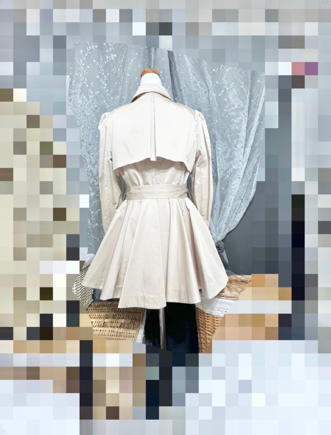 에고이스트ㅡ 러플카라 트렌치 하프코트 66/새거수준/셔링장식 상품이미지4