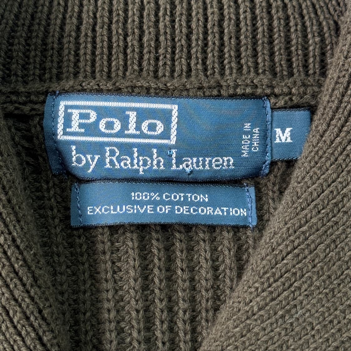 폴로랄프로렌 카키 숄카라 가디건 M 상품이미지5