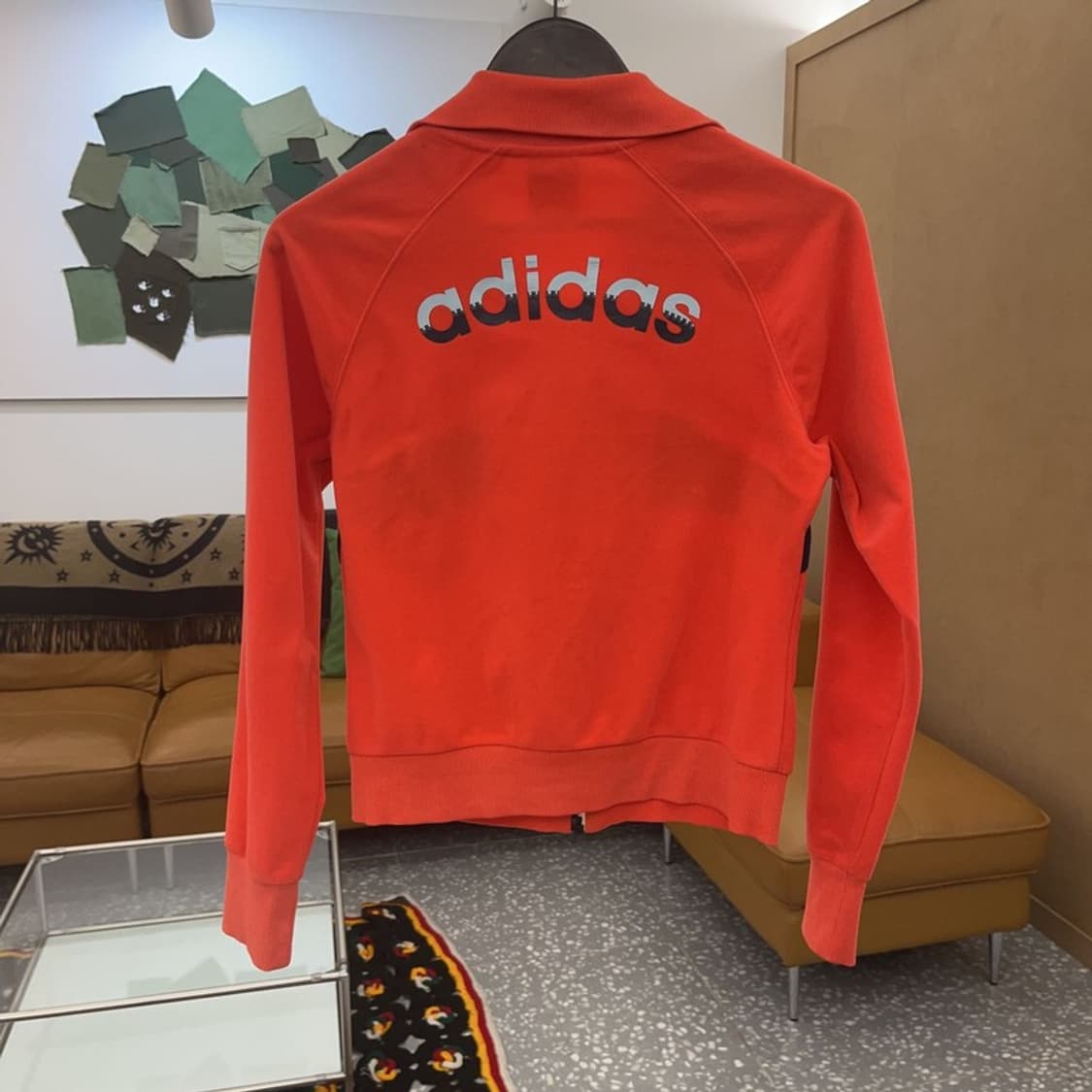 아디다스 희귀 레트로 더블컬러로고 벨벳 집업 M C07136 상품이미지4