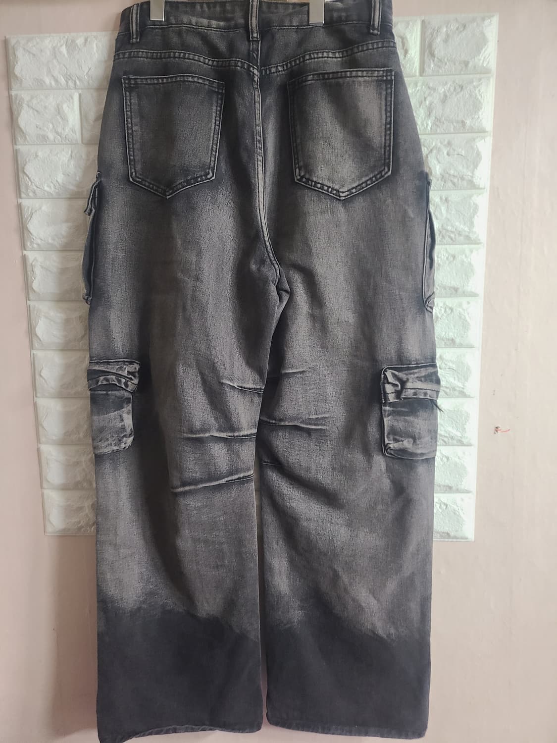 워싱 블랙 카고 데님 팬츠(30-31) 상품이미지7