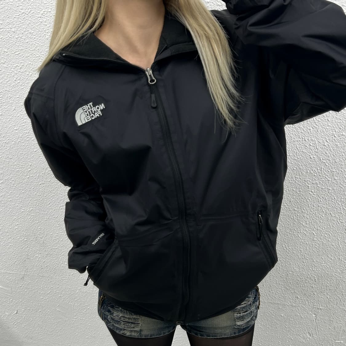 노스페이스 블랙 후드 패딩 바람막이 L 상품이미지1