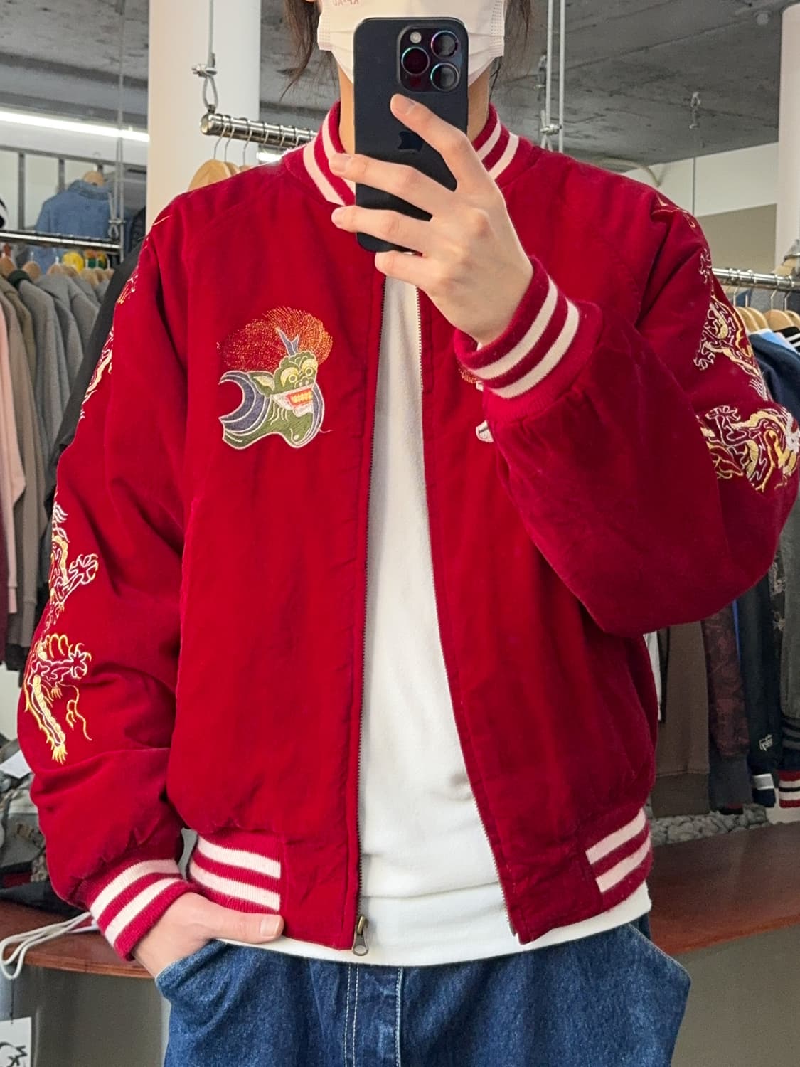 Jake 풍신&뇌신 재패니즈 오리엔탈 수베니어 벨루어 스카쟌 상품이미지1