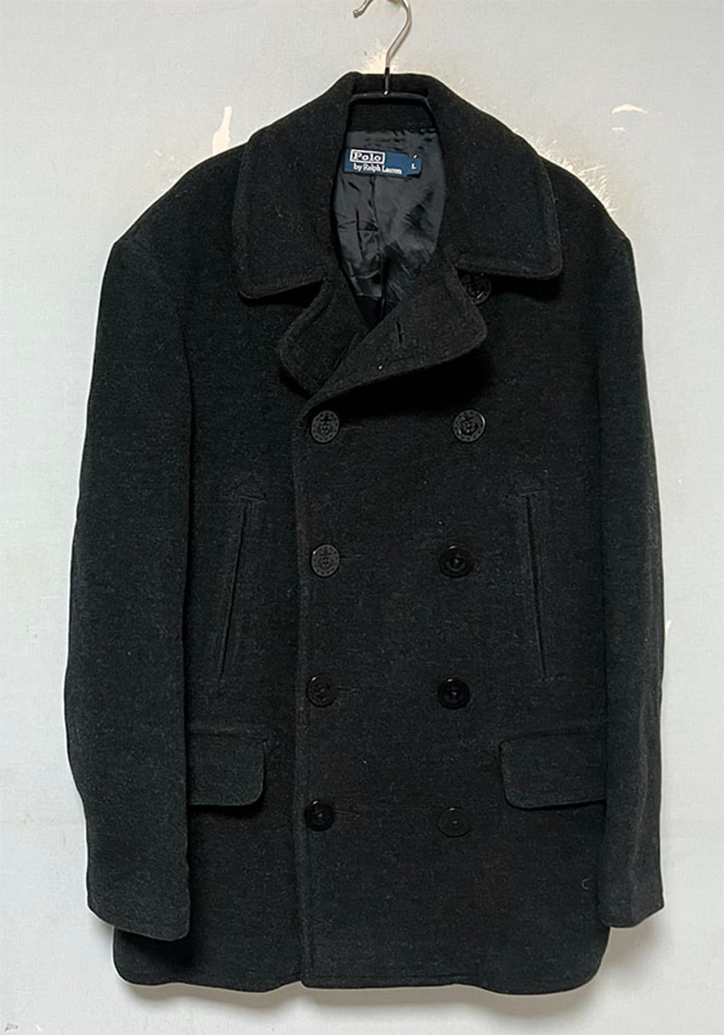 POLO 폴로 남자 울자켓 하프코트 차콜 단추각인 L 100 상품이미지1