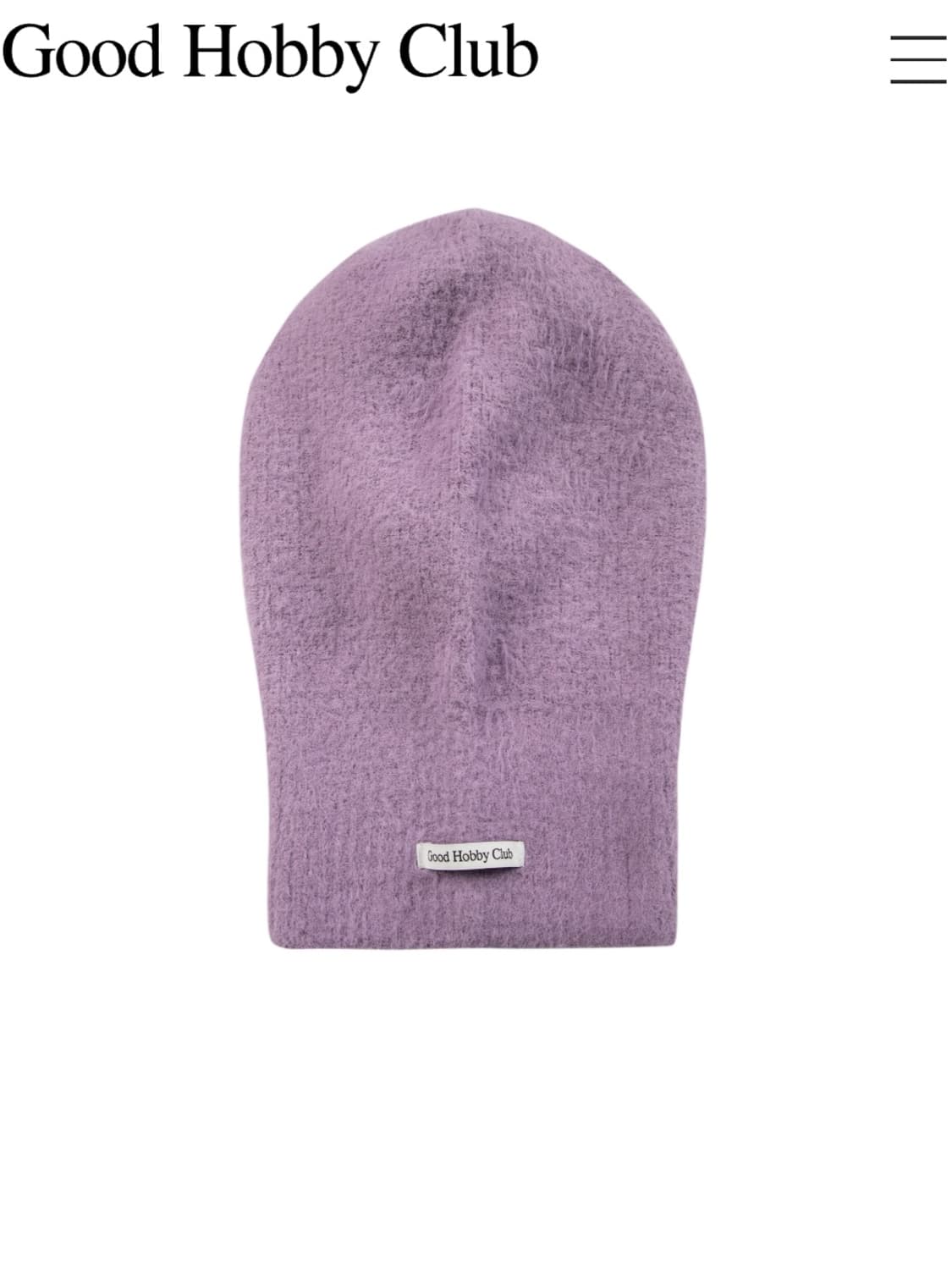 (새상품/택o) 굿하비클럽 소프트 페더 바라클라바 퍼플 상품이미지1