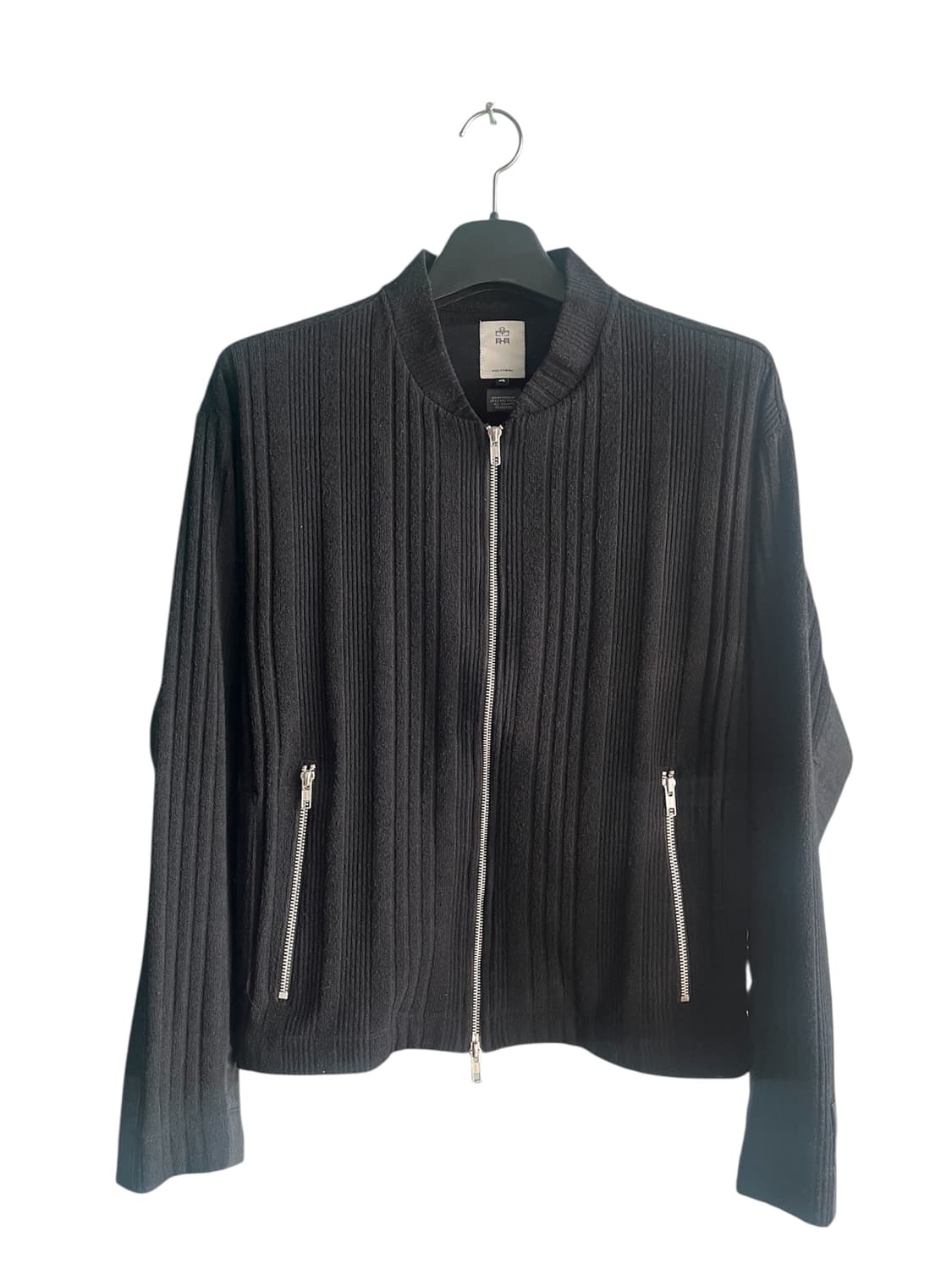 [4] 폴리테루 니트 집업 블루종 블랙 상품이미지1