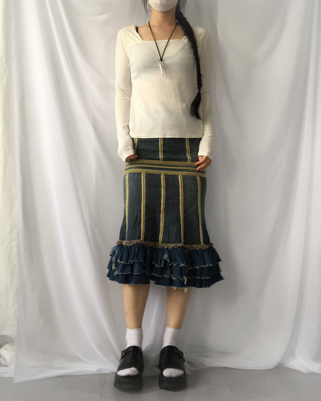 Design point denim skirt 상품이미지5