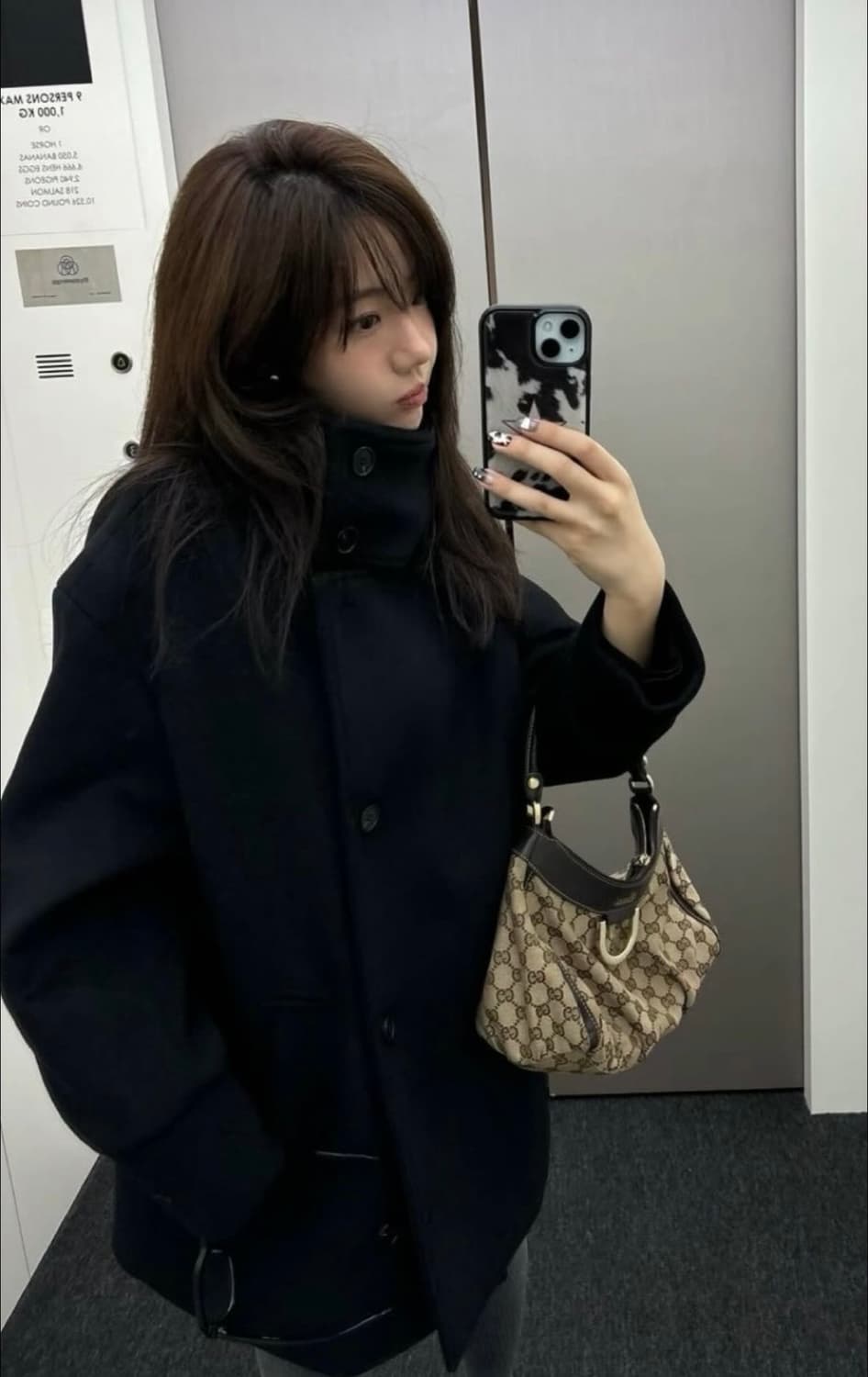 디망쉬 하프코트 Double Breasted Coat (black) 상품이미지1