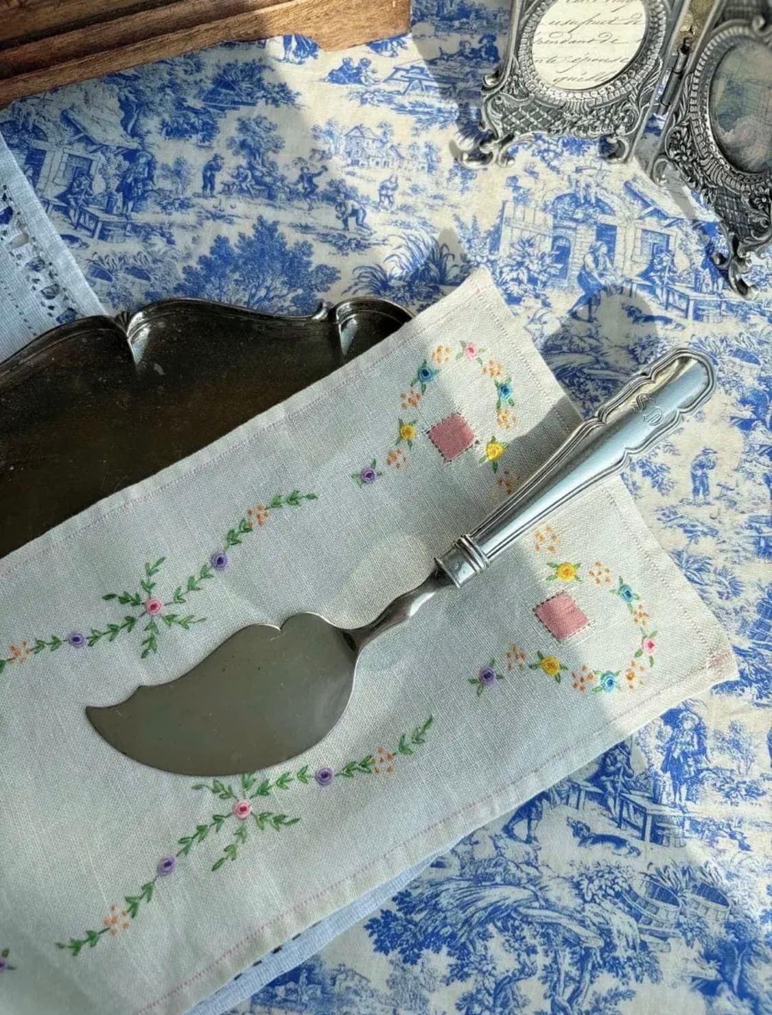 영국 앤틱 실버플레이트 버터 잼 스프레더 상품이미지1