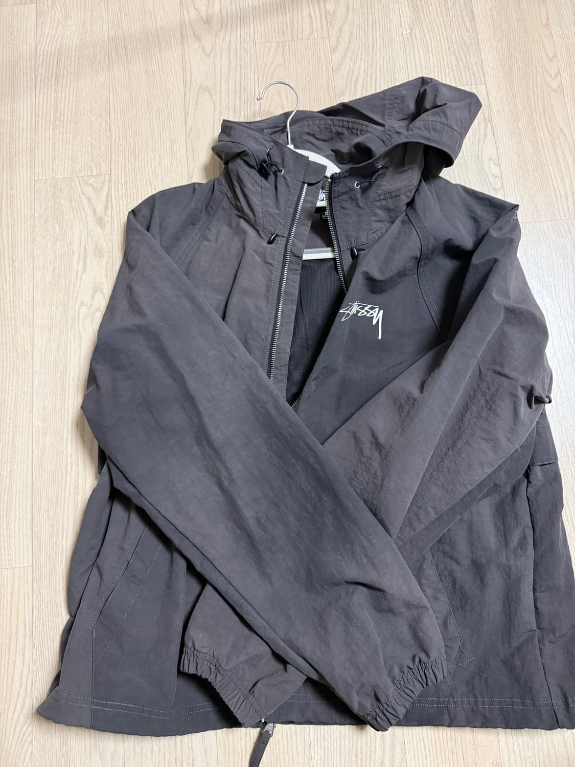 스투시 비치 쉘 웨이브 다이 자켓 블랙 S 상품이미지2