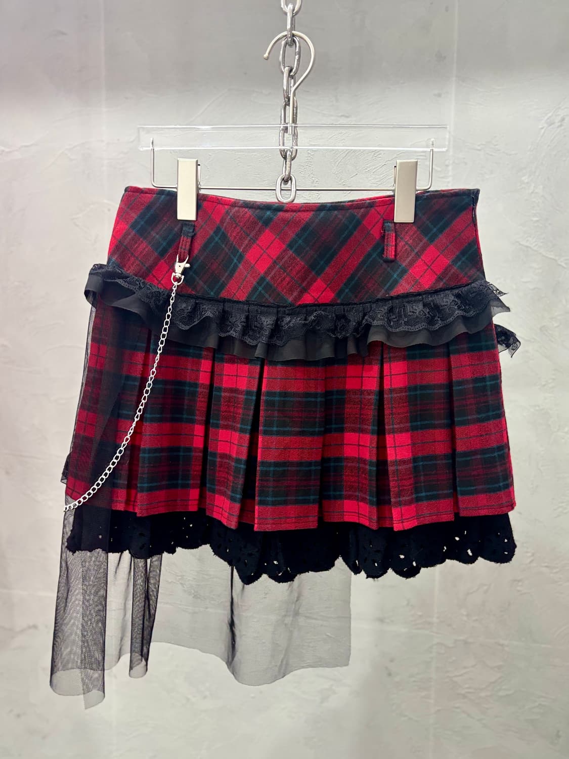고스펑크 타탄체크 스커트 상품이미지2