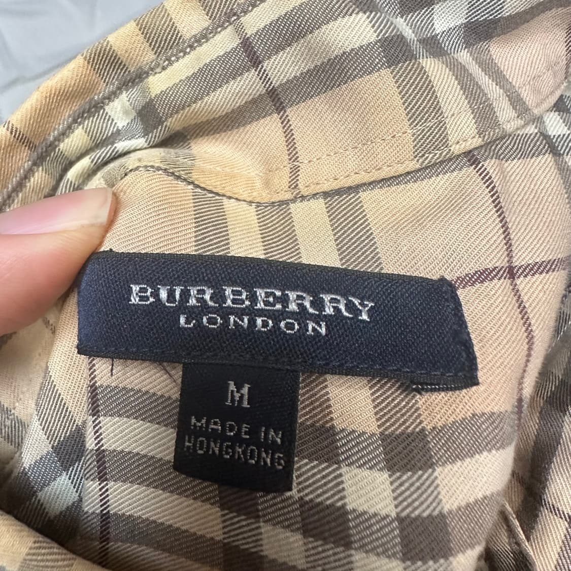 버버리 런던 기마로고 노바체크셔츠 M 상품이미지3