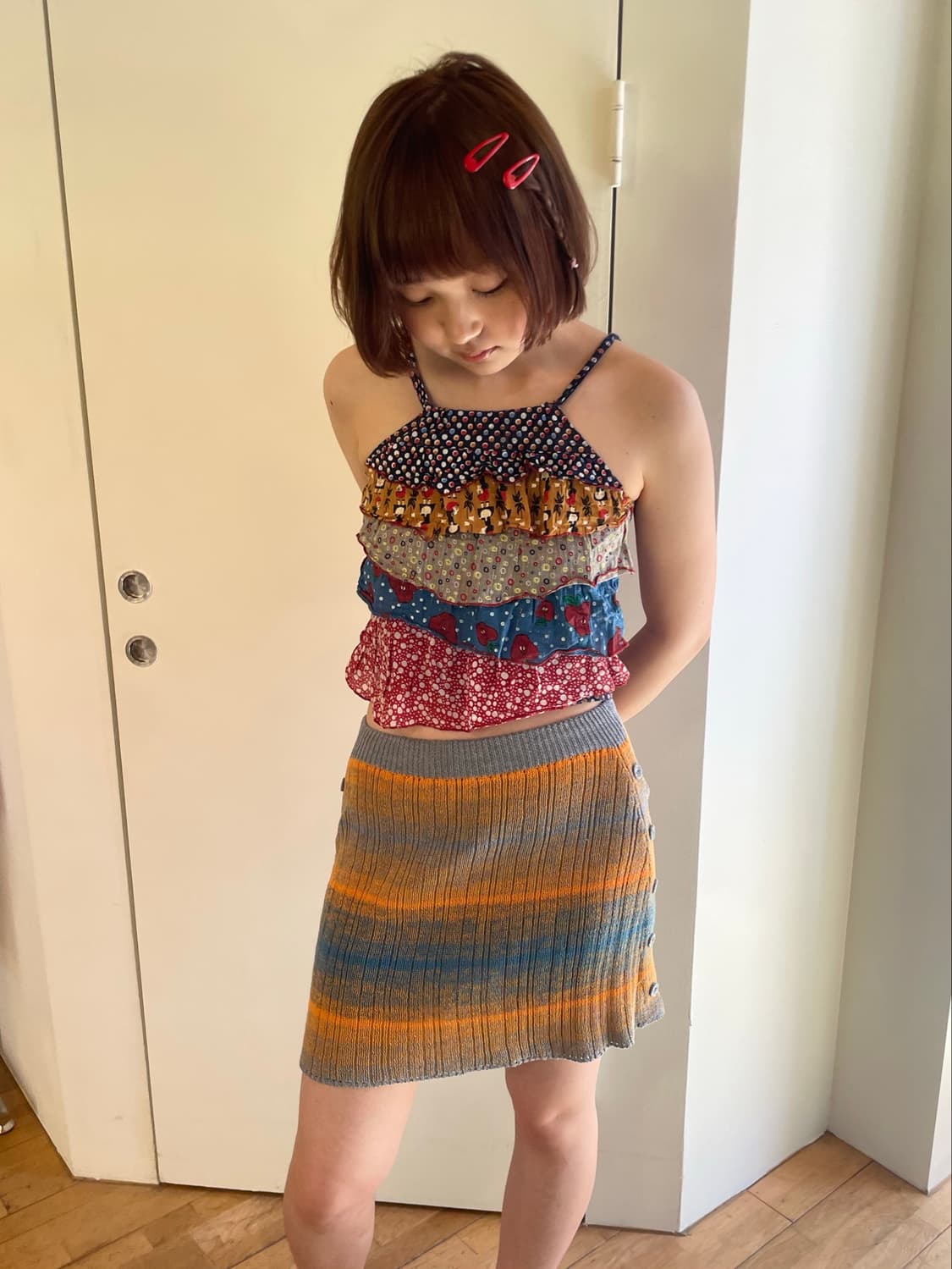 pattern frill sleeveless 상품이미지2