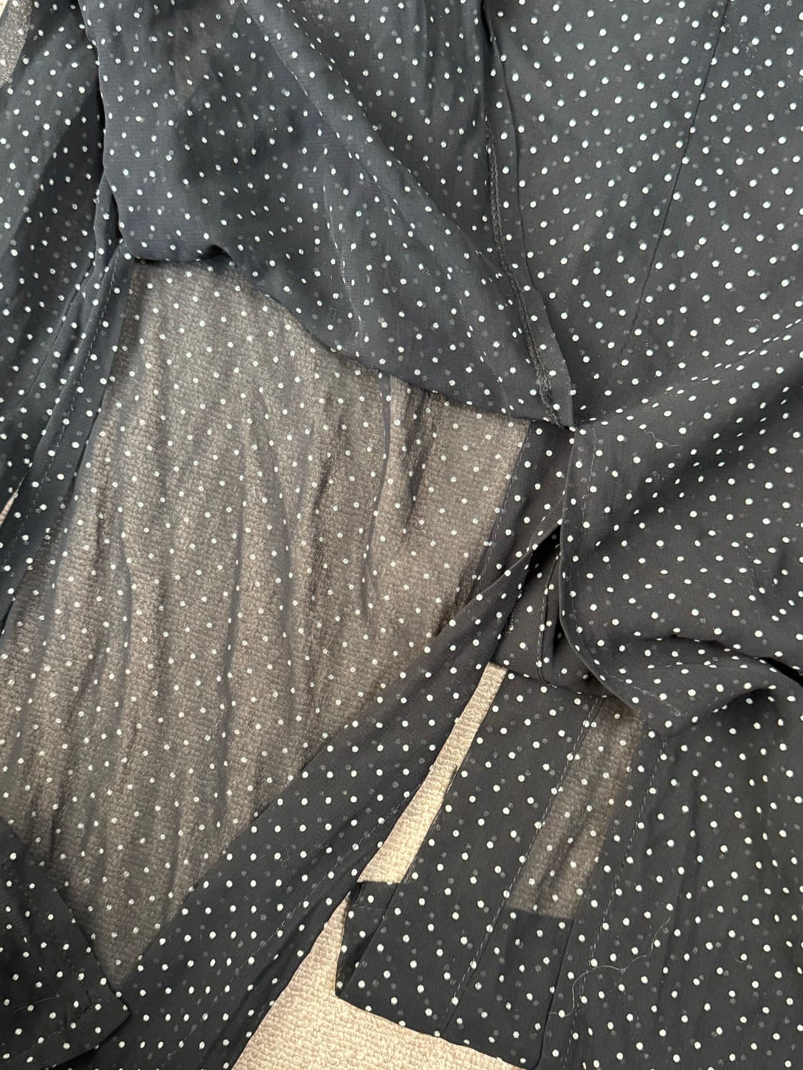 프랑스 비스코스 도트무늬 시어 셔츠 상품이미지6