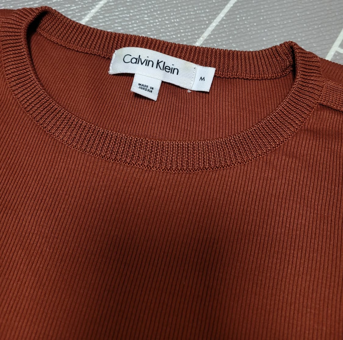 1회착) 캘빈 클라인 코튼 골지 니트 M (100) 상품이미지4