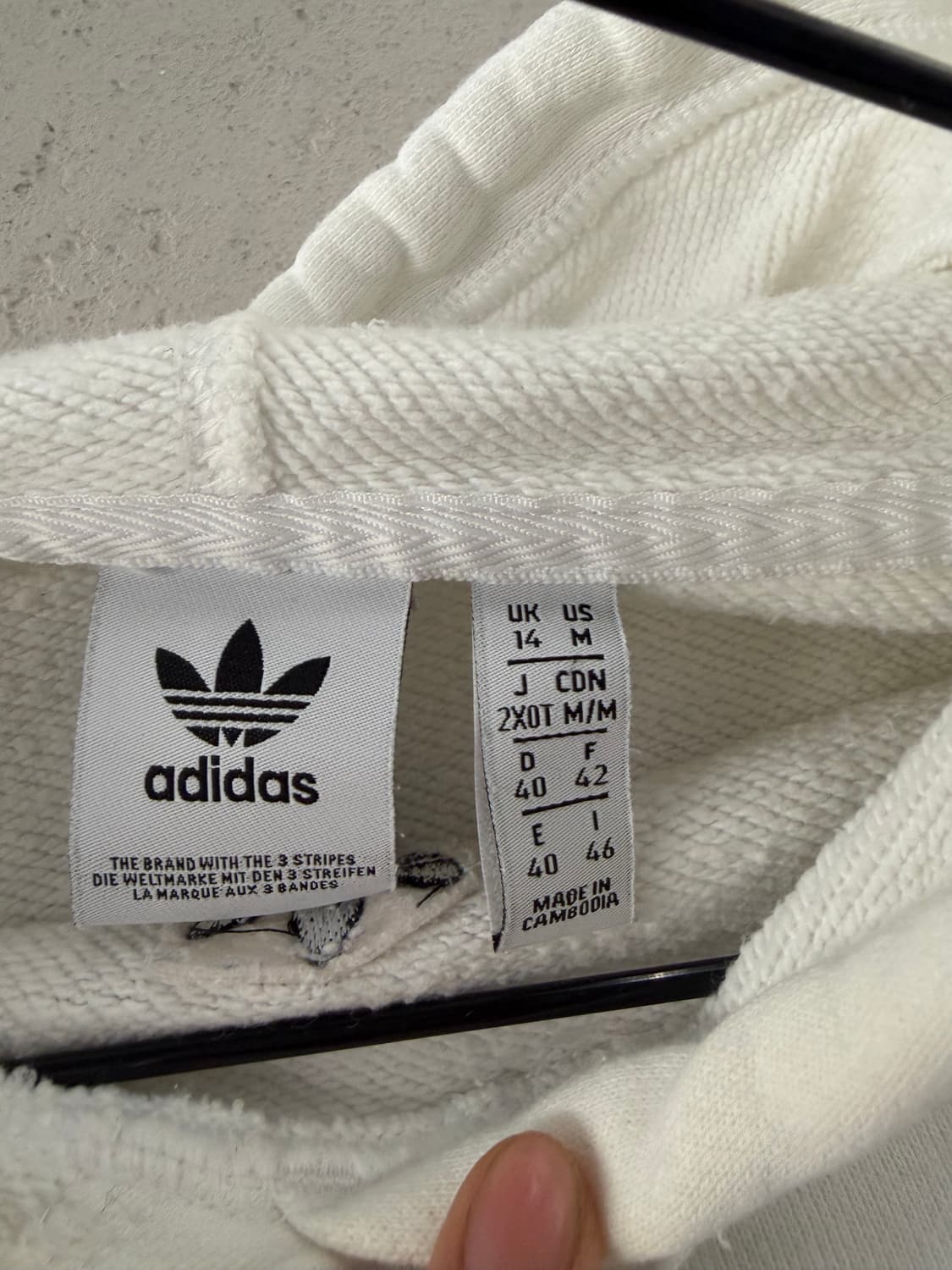 Adidas logo crop hood white M 상품이미지6