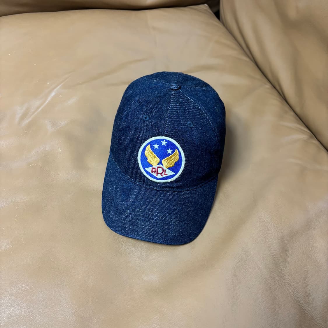 RRL 더블알엘 랄프로렌 폴로 윙로고 6패널 볼캡 모자 워시드 데님 상품이미지1