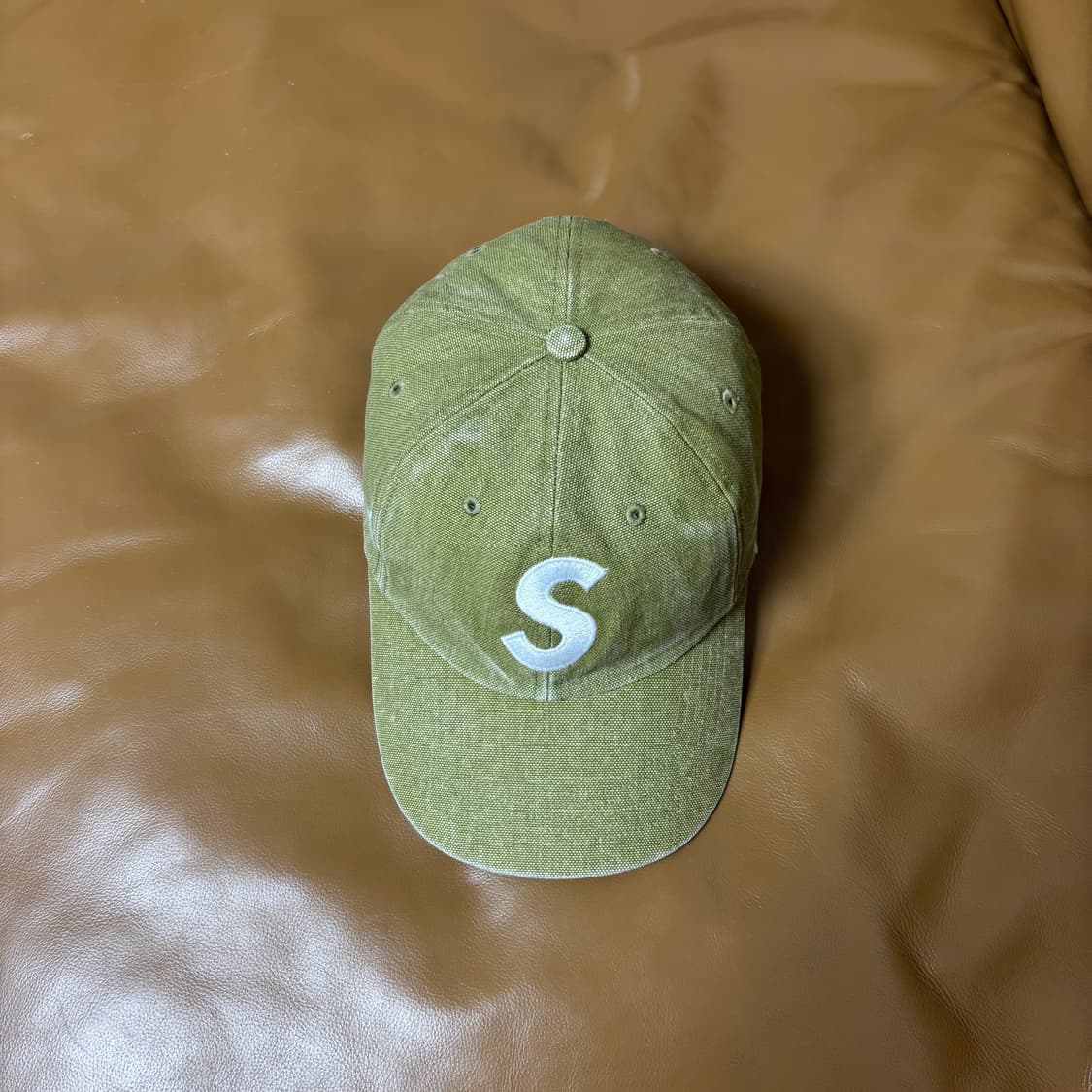 Supreme 슈프림 피그먼트 워시드 탄 S로고 6패널 볼캡 모자 상품이미지5