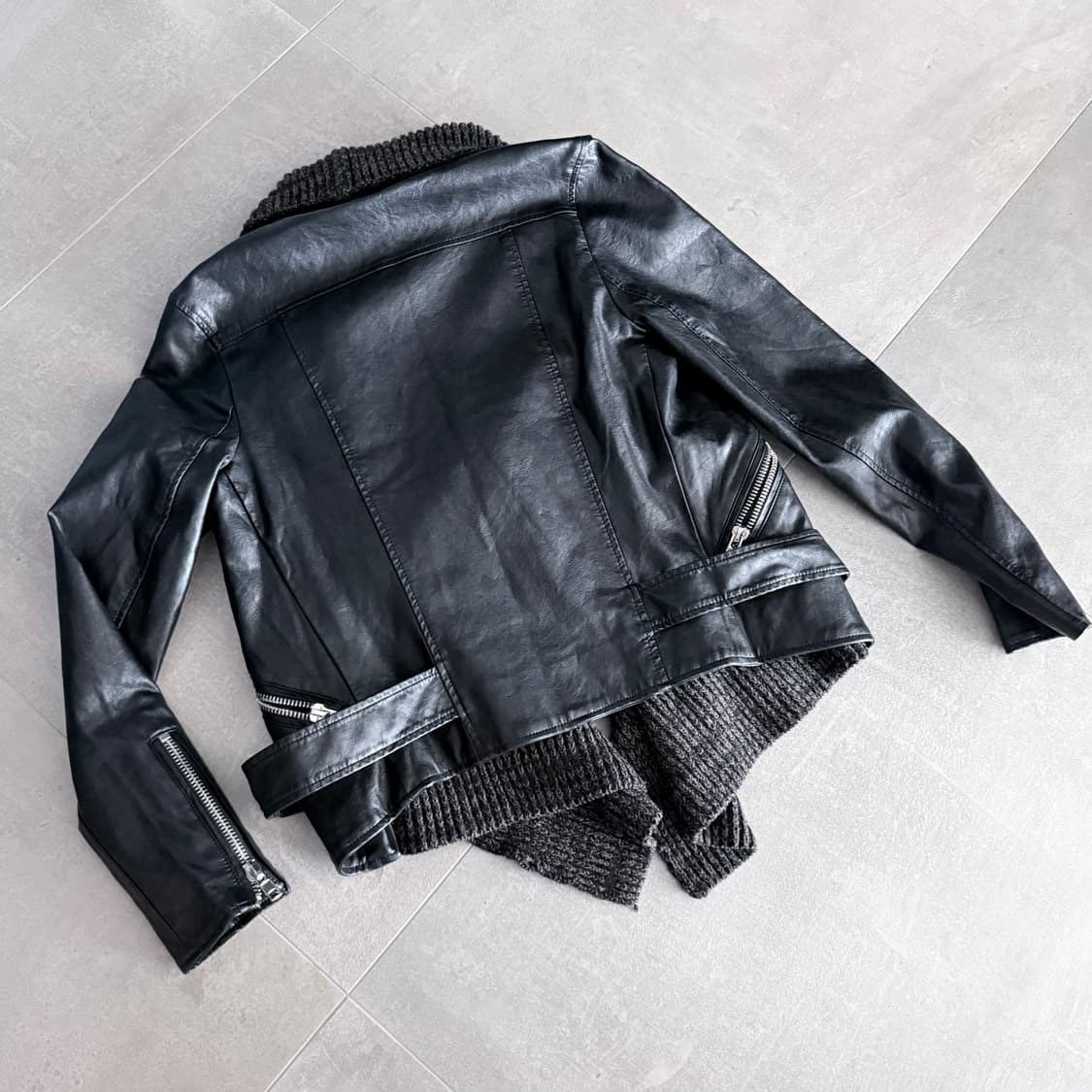 Black leather jacket 상품이미지2
