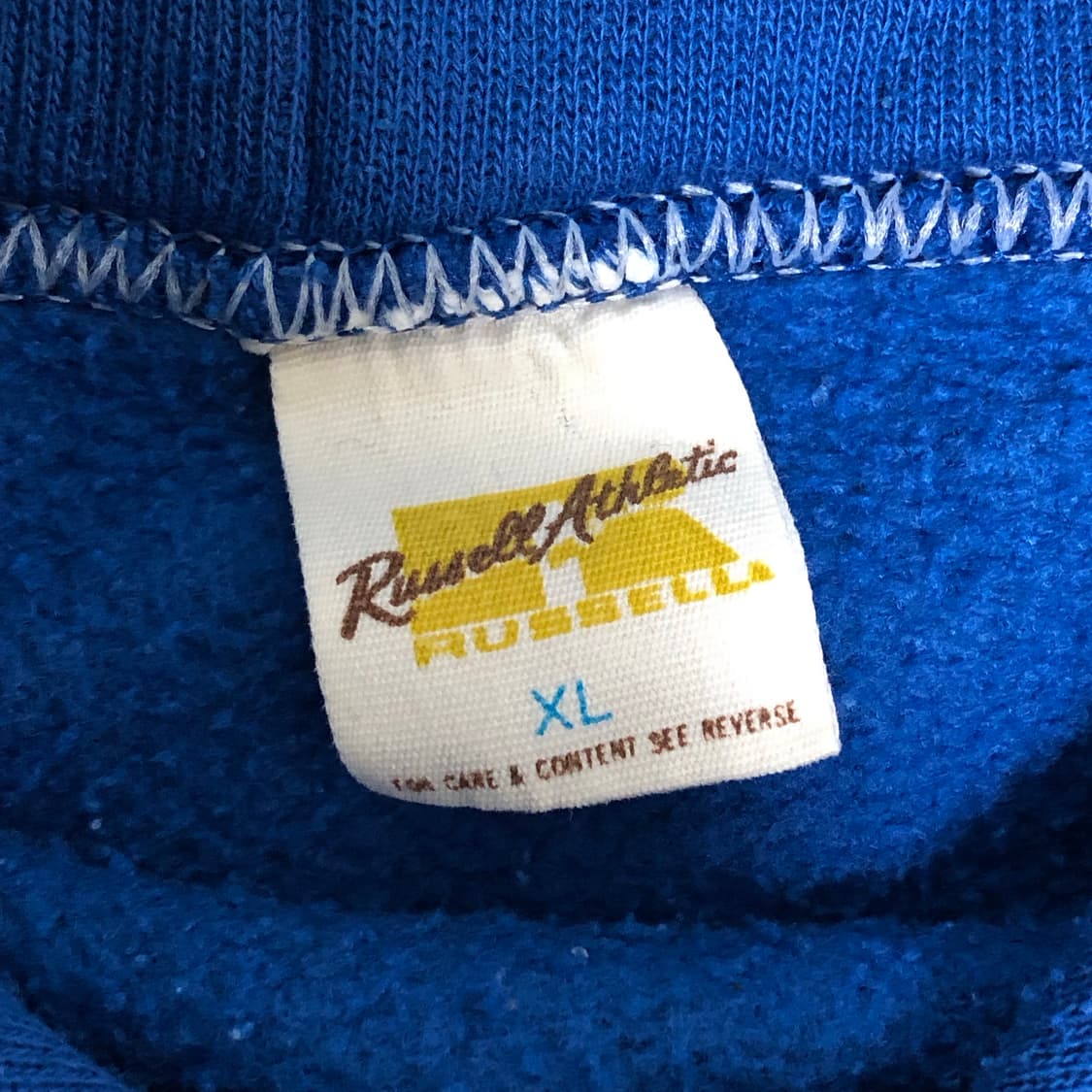 70s 러셀 후드티 XL 후디드 스웻 로얄 블루 상품이미지4