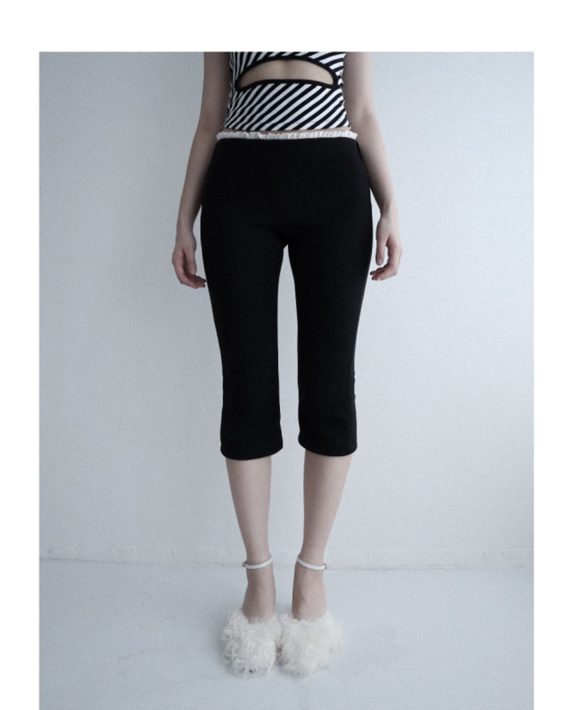 [CLaddA] lace capri pants, black 상품이미지1