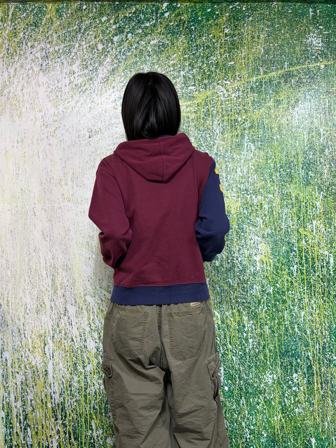 폴로 빅포니 치프키프 대대장 버건디 네이비 후드 집업 여성 L 상품이미지3