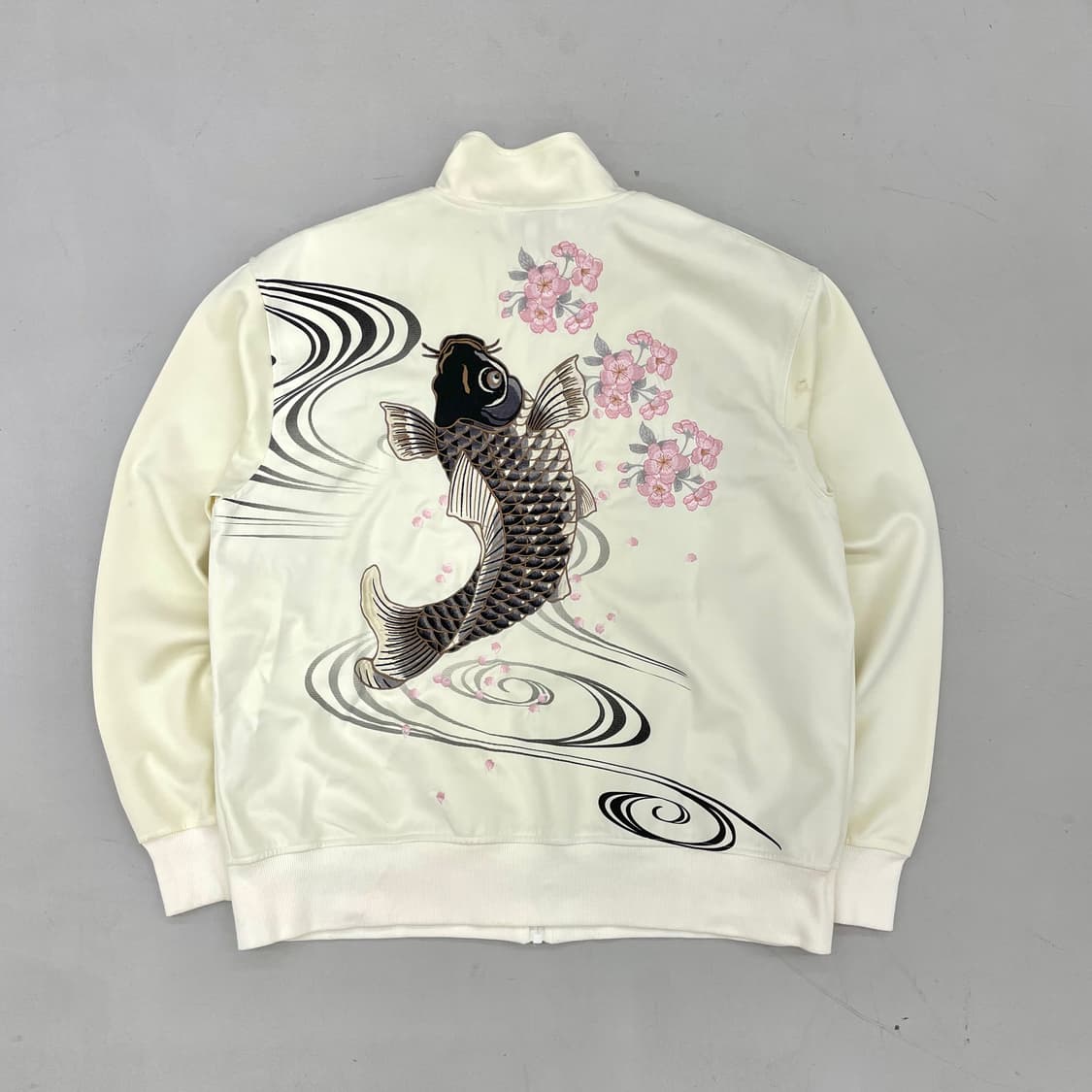 카라쿠리 타마시 제팬 벚꽃 잉어 자수 오리엔탈 트랙탑 져지 상품이미지1