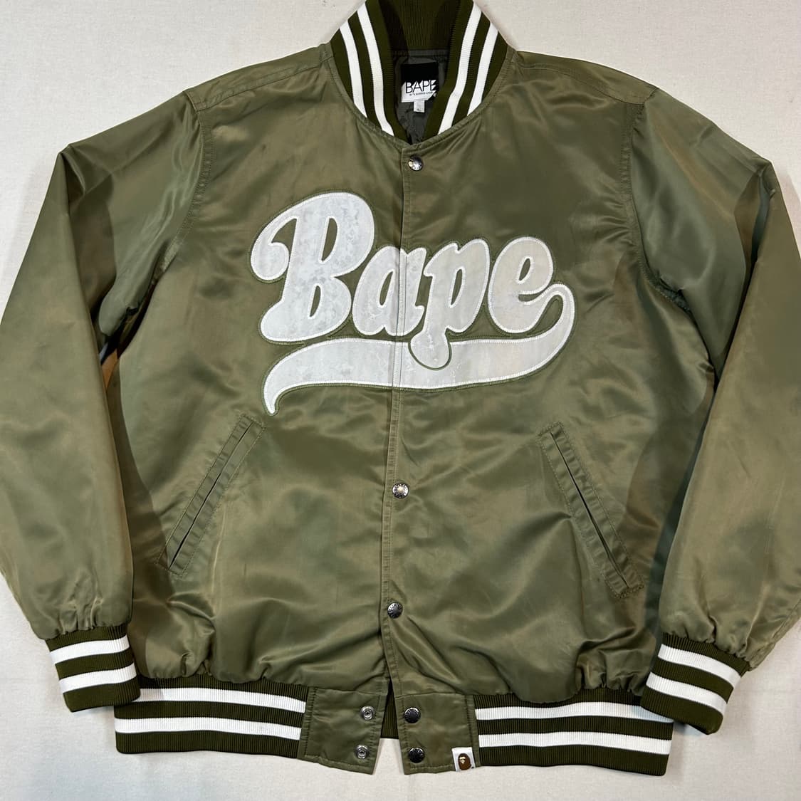 L) Bape 베이프 OG 로고 스타디움 새틴 자켓 상품이미지2
