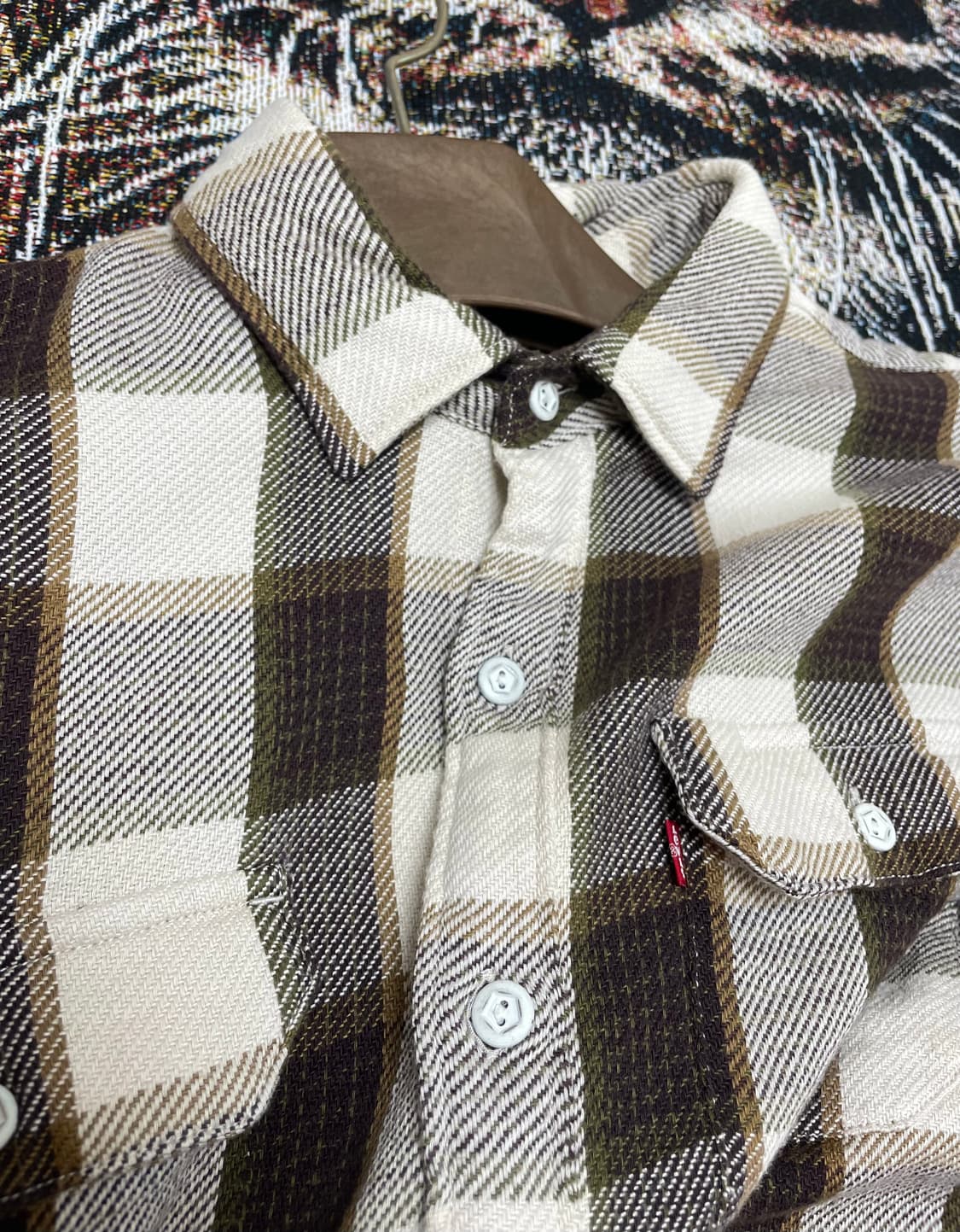 (M) 리바이스 브라운 체크 플란넬 투포켓 셔츠 상품이미지5