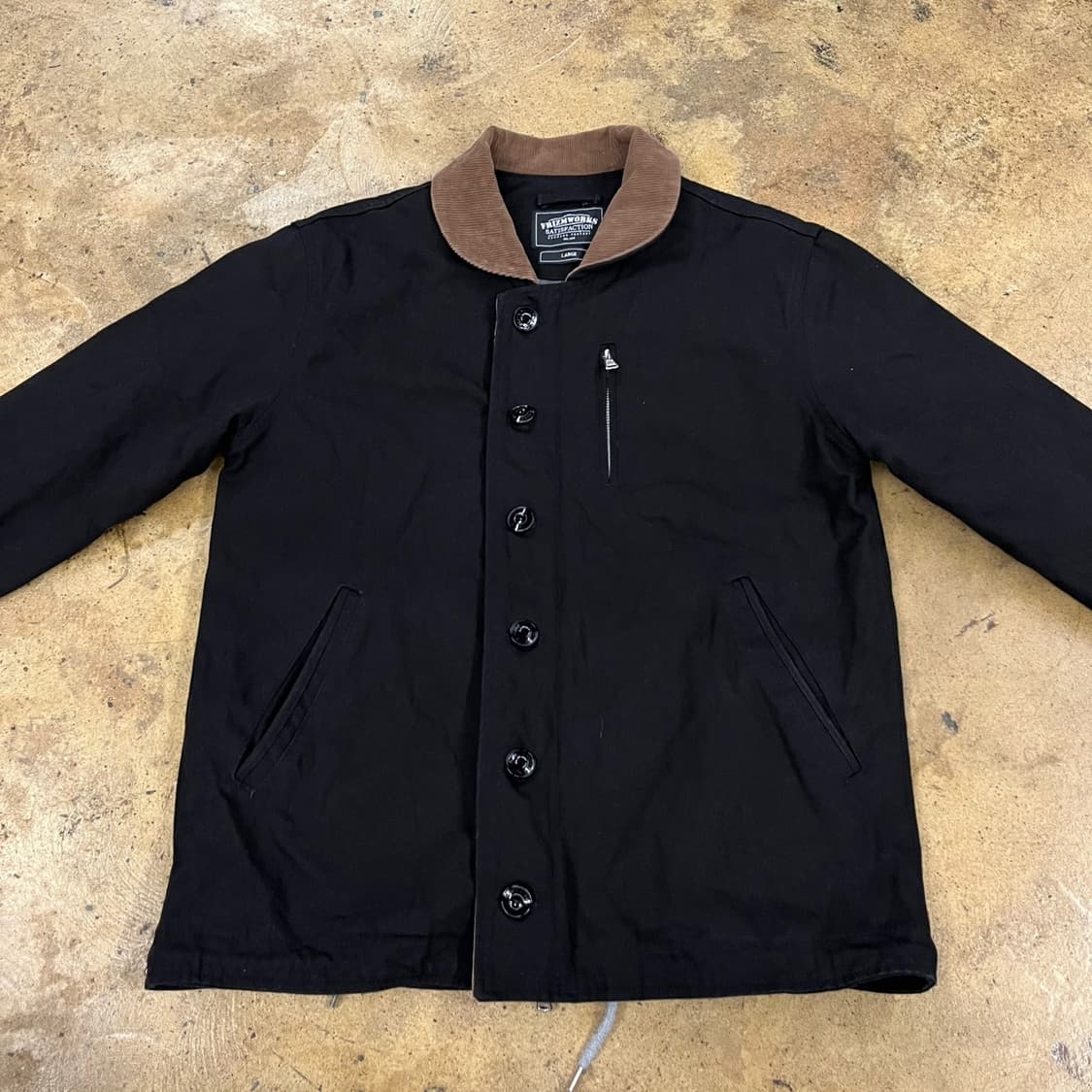 [정품/L] 프리즘웍스 블랙 코듀로이 칼라 자켓 b18 상품이미지3