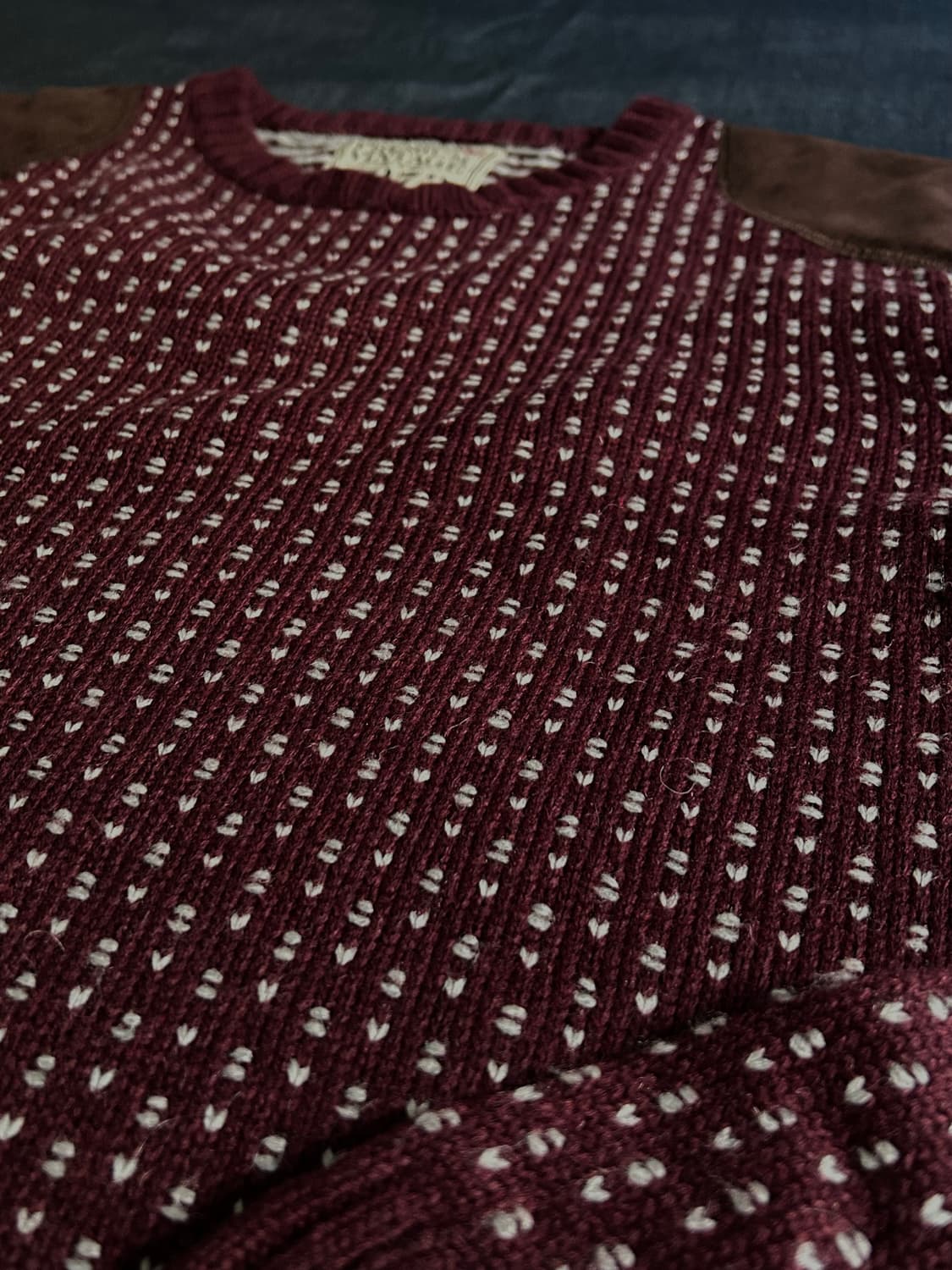 빈티지 버드아이 패턴 아크릴 니트 상품이미지4