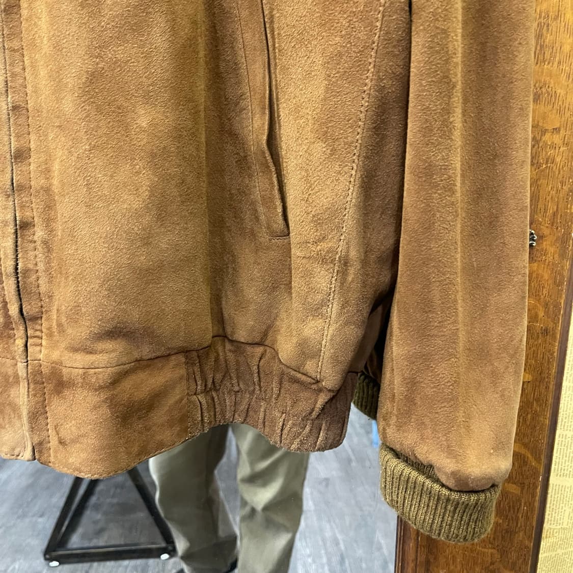 Vintage Sand Brown Suede Blouson Jacket 상품이미지7