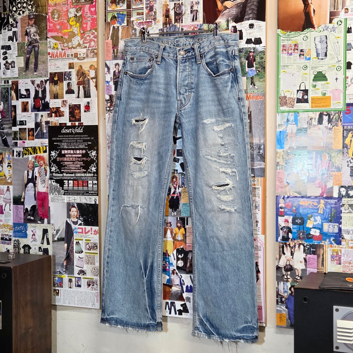 아메리칸 이글 로우라이즈 세미부츠컷 데미지 데님 팬츠 상품이미지5