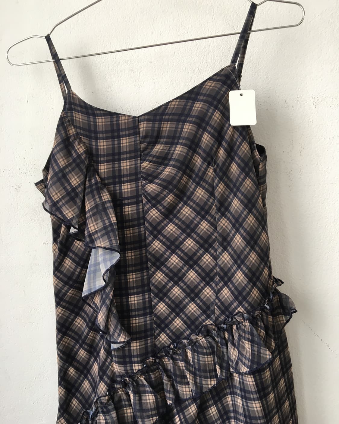 Ruffle point check pattern onepiece 상품이미지4