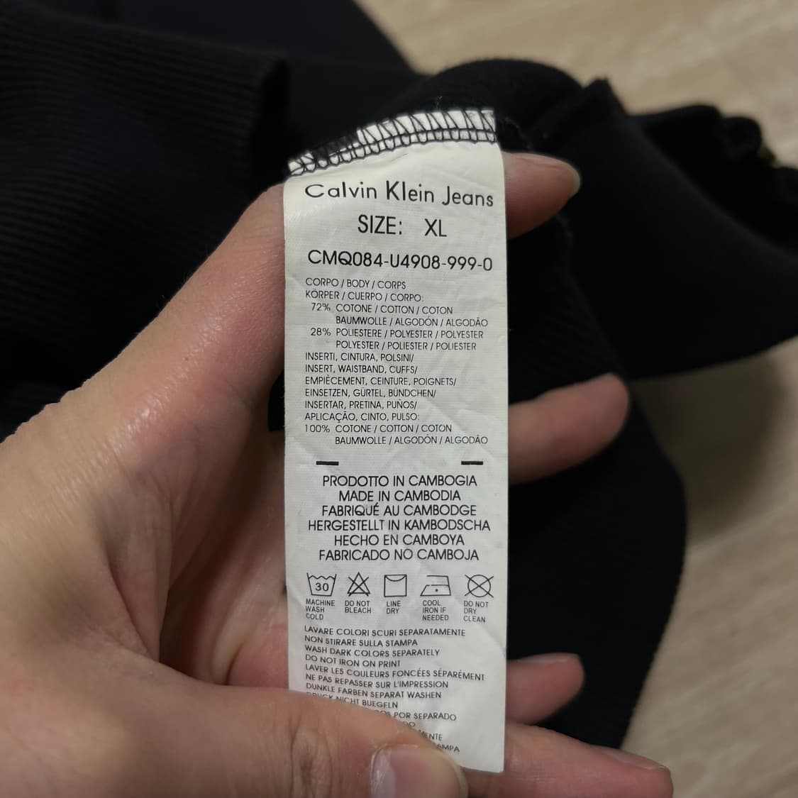 캘빈클라인 진스 스탠드넥 기모 코튼 집업자켓 [블랙] XL/105 상품이미지6