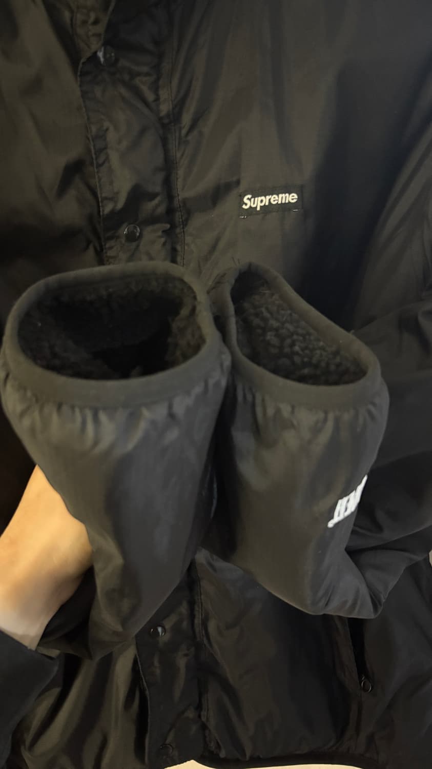 [L]슈프림 리버시블 로고 플리스 자켓 블랙 - 18FW 상품이미지8