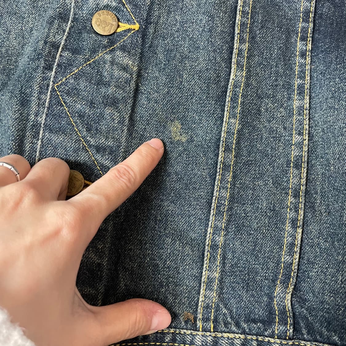 LEE x ROSSO 빈티지 인디고 데님 트러커 자켓 XL 상품이미지5