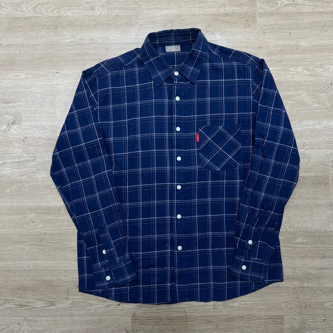 AMI 아이 앰 어 아미 포켓 긴팔 체크셔츠 [네이비] L/100 상품이미지1